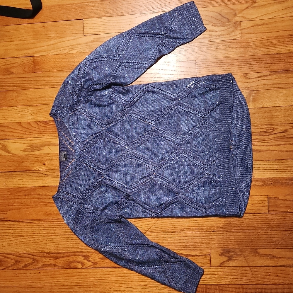 Like new Soho jeans open knit sparkly blue sweater